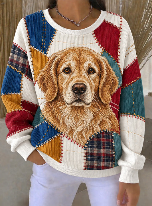 Women's Art Dog Printed Sweatshirt