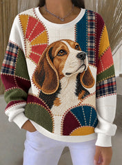 Women's Art Dog Printed Sweatshirt