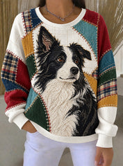 Women's Art Dog Printed Sweatshirt