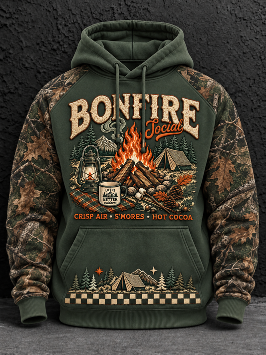 Men's Camping Velvet Raglan Hoodie
