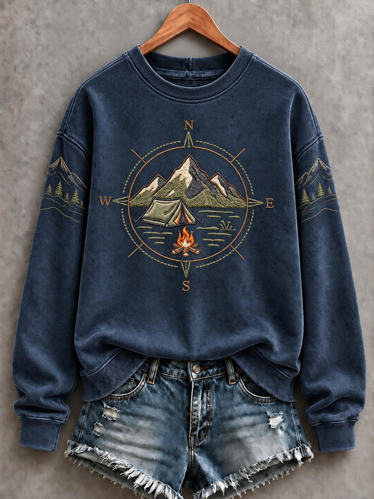 Women's Camping Printed Sweatshirt