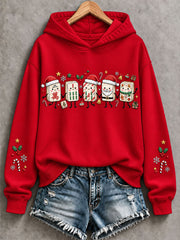 Women's Christmas Mahjong Print Casual Hoodie