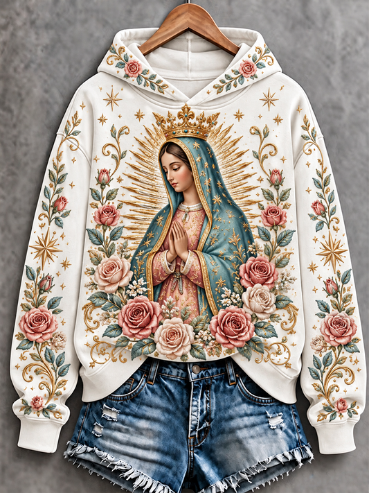Women's Feast of Our Lady of Guadalupe art Printed Regular Sweatshirt