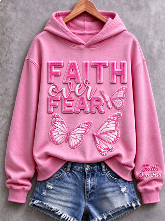 Women's Faith Over Fear Hot Pink Sweatshirt