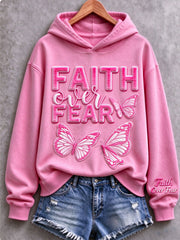 Women's Faith Over Fear Hot Pink Sweatshirt