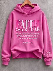 Women's Faith Over Fear Hot Pink Sweatshirt