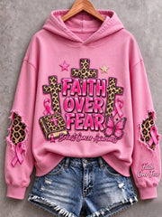 Women's Faith Over Fear Hot Pink Sweatshirt