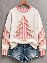 Women's Vintage Christmas Tree Art Regular Hoodie