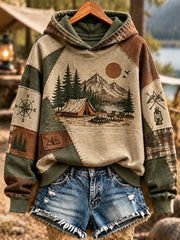 Women's Camping Print Casual Sweatshirt