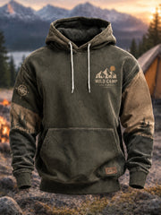 Men's Camping Oversized Drop-Shoulder Hoodie with Pockets