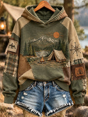 Women's Camping Print Casual Sweatshirt