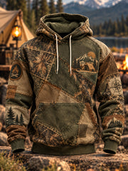 Men's Camping Oversized Drop-Shoulder Hoodie with Pockets