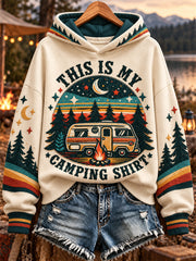 Women's Camping Print Sweatshirt
