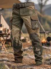 Men's Camping Print Casual  Trousers