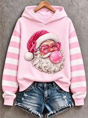 Women's Breast Cancer Awareness Santa Claus Wears Pink Regular Sweatshirt