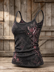 Women's Pink Corss and Pink Charity Ribbon Pattern Design Casual  Vest