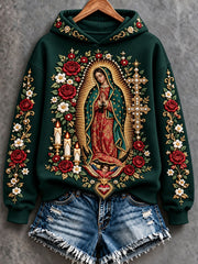 Women's Feast of Our Lady of Guadalupe art Printed Regular Sweatshirt