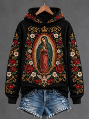 Women's Feast of Our Lady of Guadalupe art Printed Regular Sweatshirt