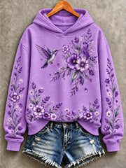 Women's Purple Floral & Alzheimer's Awareness Support Print Sweatshirt