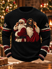 Men's Christmas Printed Waffle Top