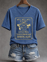 Women's Sassy & Sarcastic Funny Graphic Print V-Neck Tee