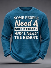 Men's Sassy & Sarcastic Funny Graphic Print Waffle Long Sleeve Top