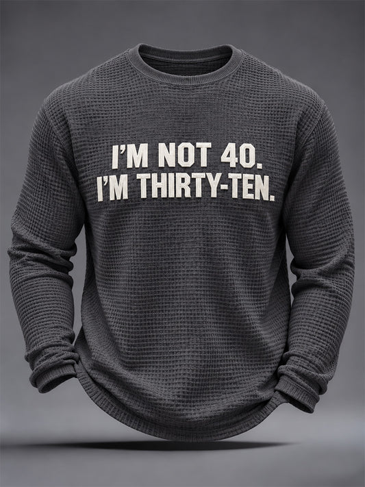Men's Sassy & Sarcastic Funny Graphic Print Waffle Long Sleeve Top
