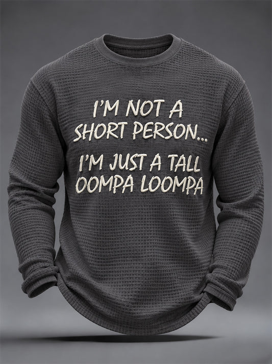 Men's Sassy & Sarcastic Funny Graphic Print Waffle Long Sleeve Top