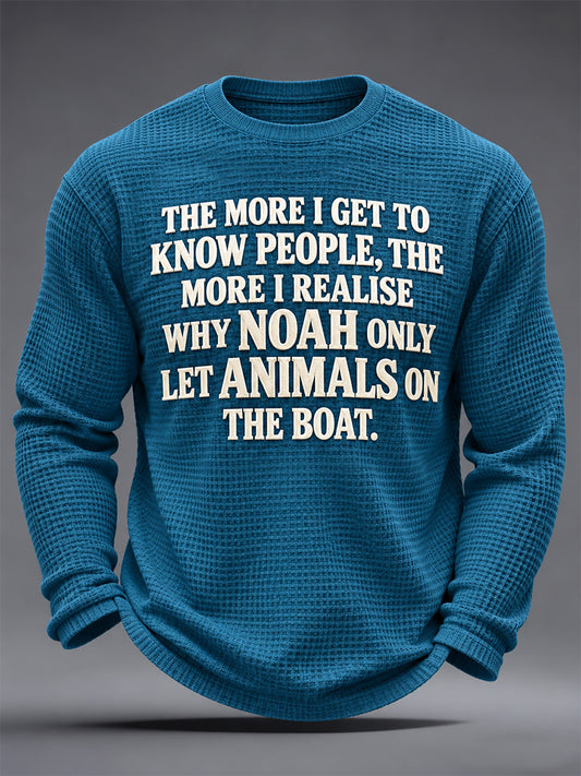 Men's Sassy & Sarcastic Funny Graphic Print Waffle Long Sleeve Top
