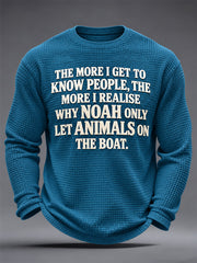 Men's Sassy & Sarcastic Funny Graphic Print Waffle Long Sleeve Top