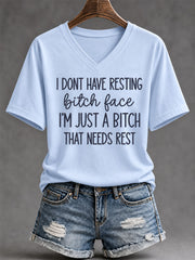Women's Sassy & Sarcastic Funny Graphic Print V-Neck Tee